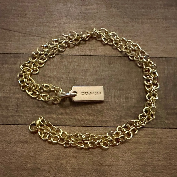 Coach Gold Hang Tag Pendant 18k/.925 Chunky Style Necklace - Picture 1 of 6